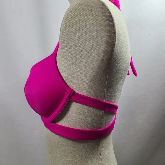 Victorias secret fuchsia pink swim top- Size 32C - Picture 5 of 5